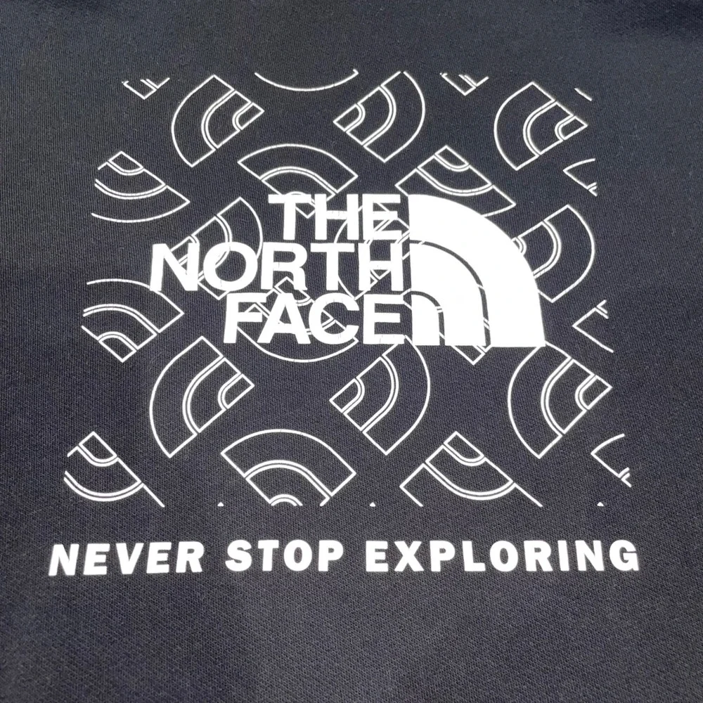 The North Face Mens Black Graphic Hoodie Never Stop Exploring Sweatshirt Size M